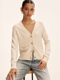 Cardigan en laine mélangée col en V