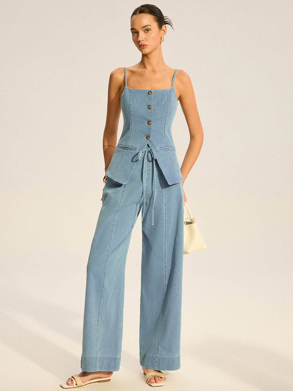 Jeans-Cami-Top und Hose Set