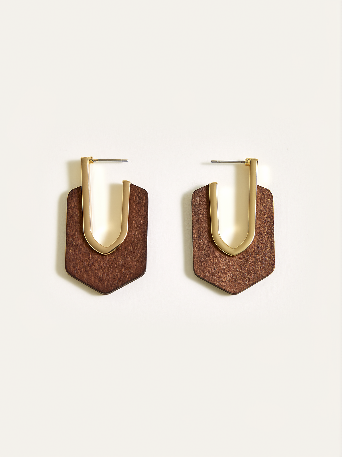 Boucles d'oreilles géométriques en bois