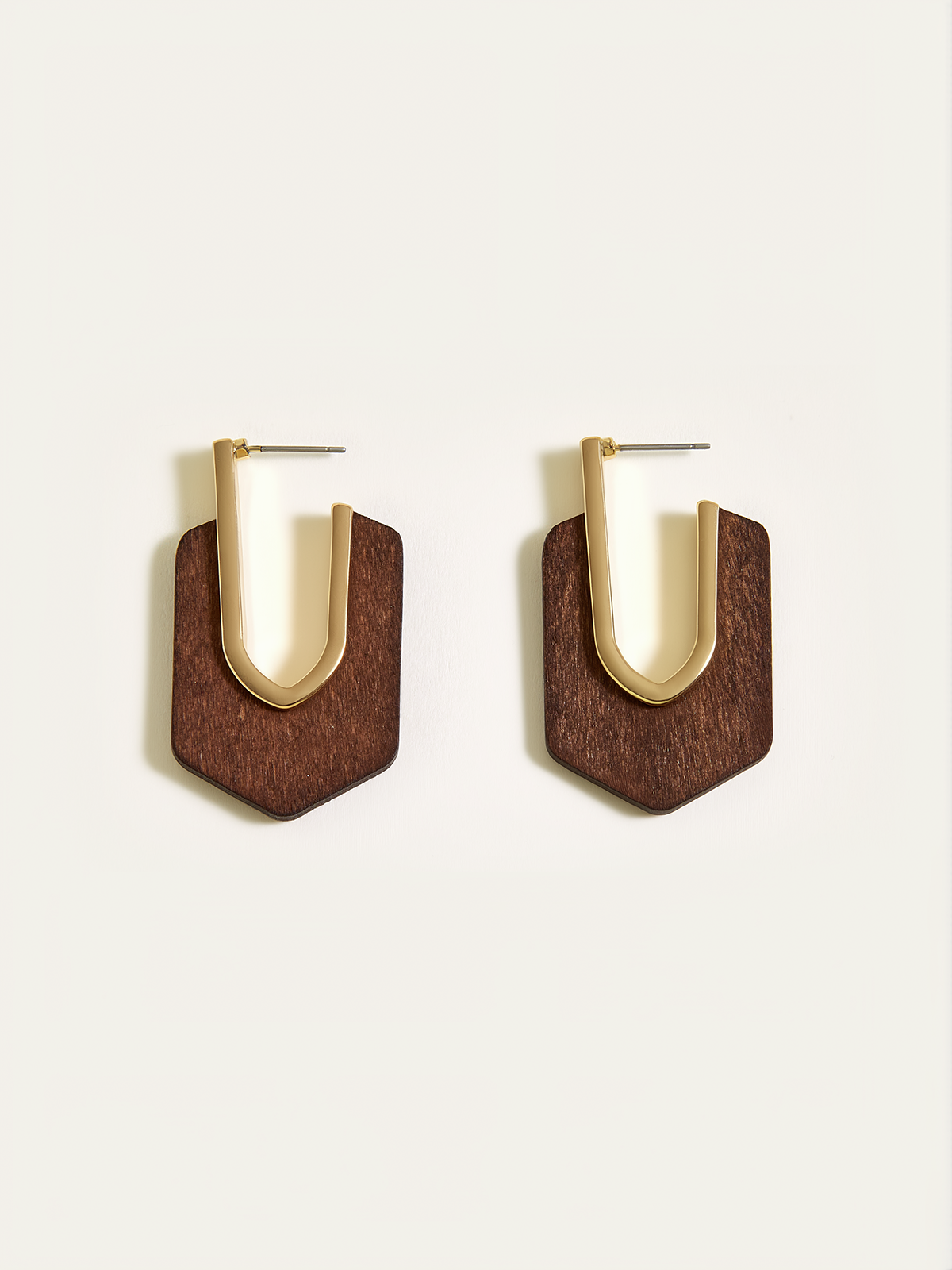 Boucles d'oreilles géométriques en bois