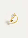 Golden Pearl Open Ring