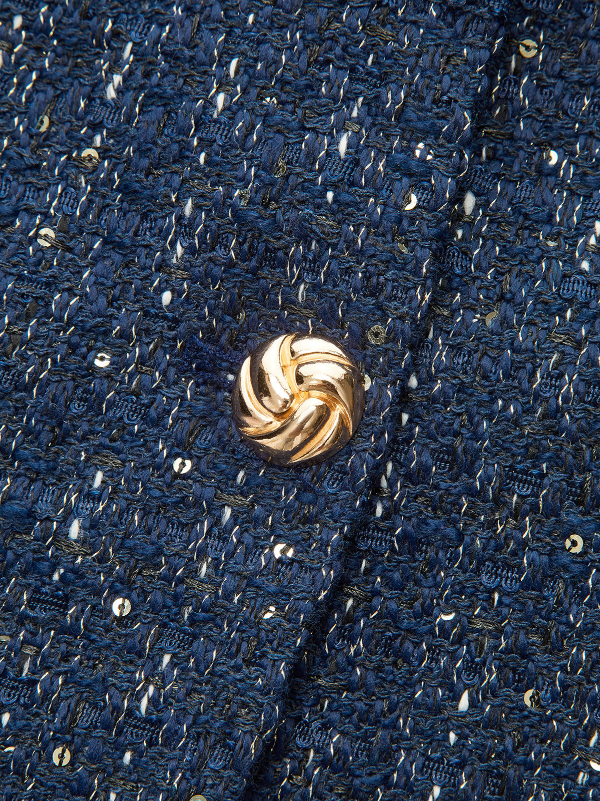 Tweed Short-Sleeved Blazer with Belt