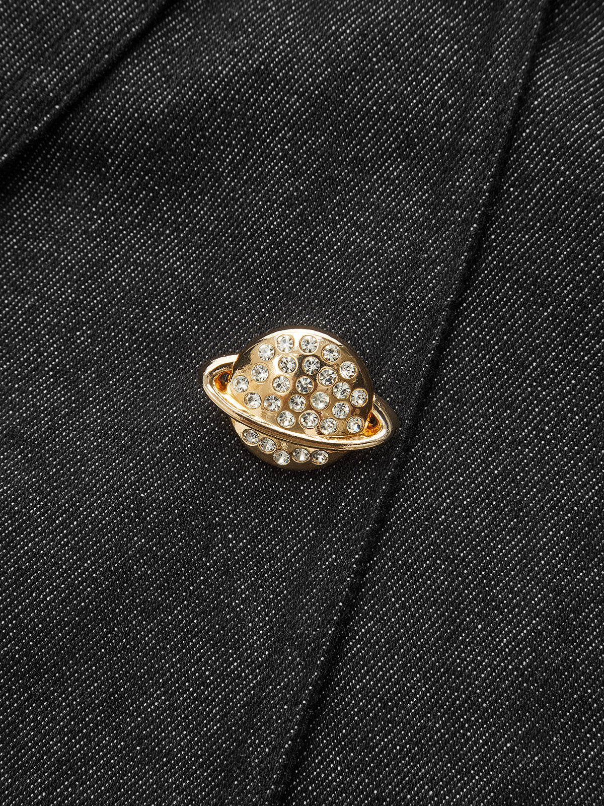 Metal Detail Cropped Denim Jacket