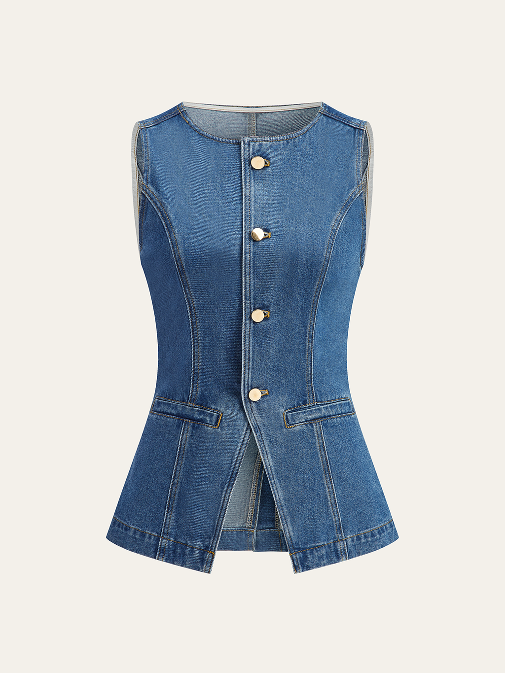 Gilet en jean boutonné