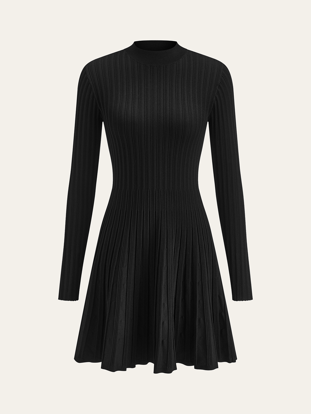 Pulloverkleid mit Stehkragen und ausgestelltem Rock