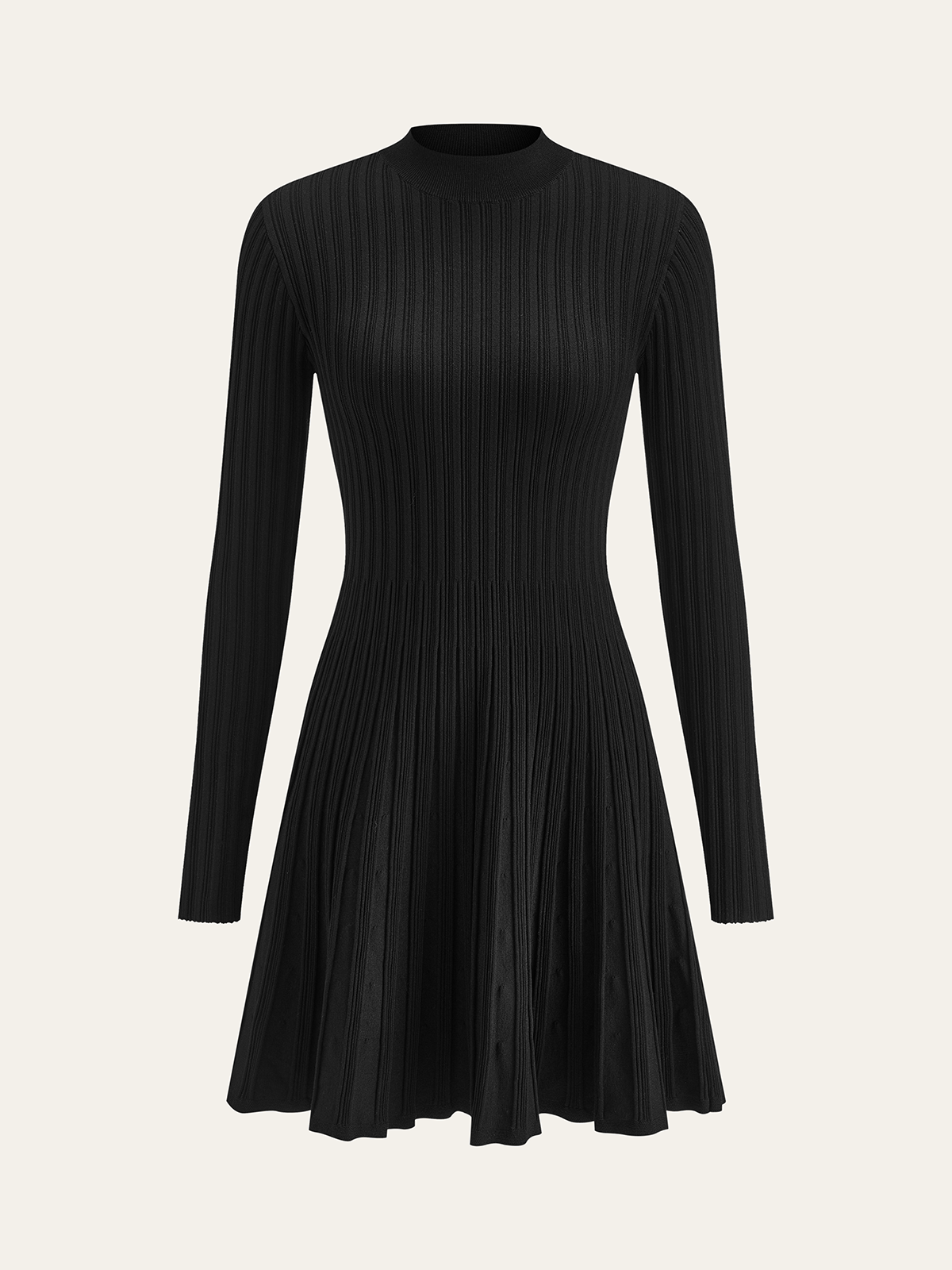 Pulloverkleid mit Stehkragen und ausgestelltem Rock