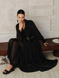 Chiffon-Maxikleid mit Schal
