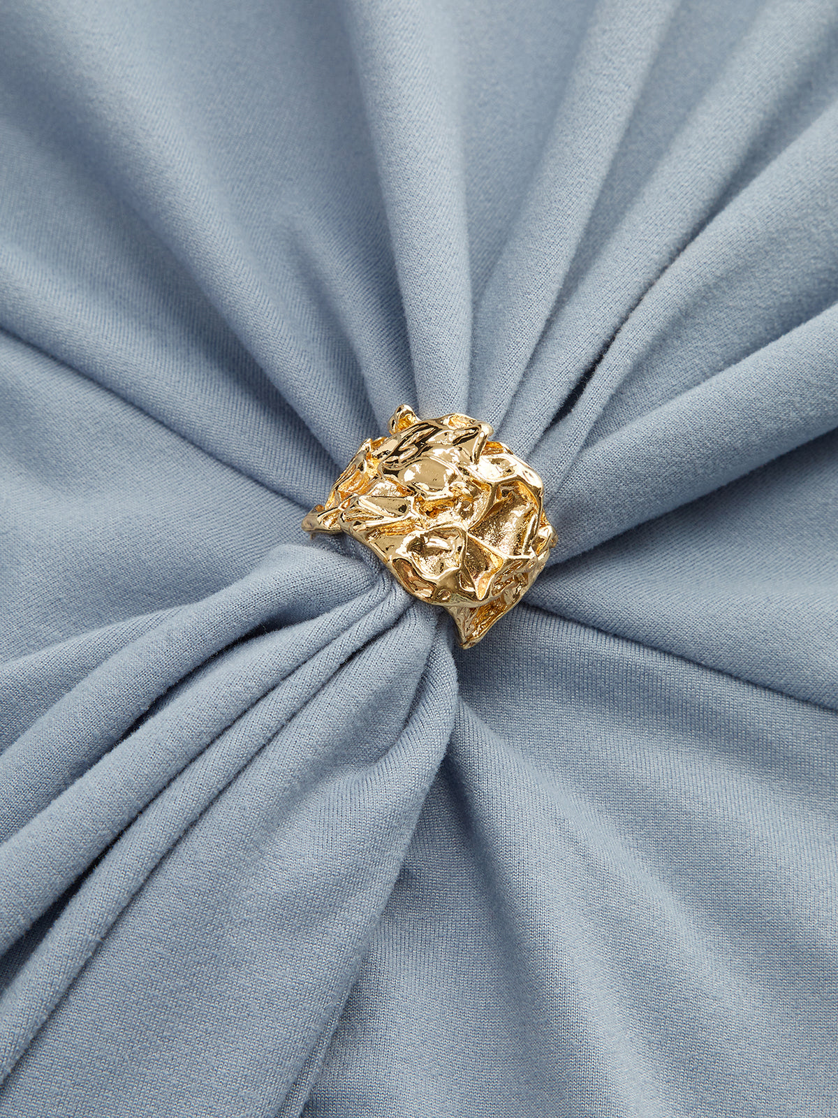 Waist-Twist Metal Buckle Maxi Dress