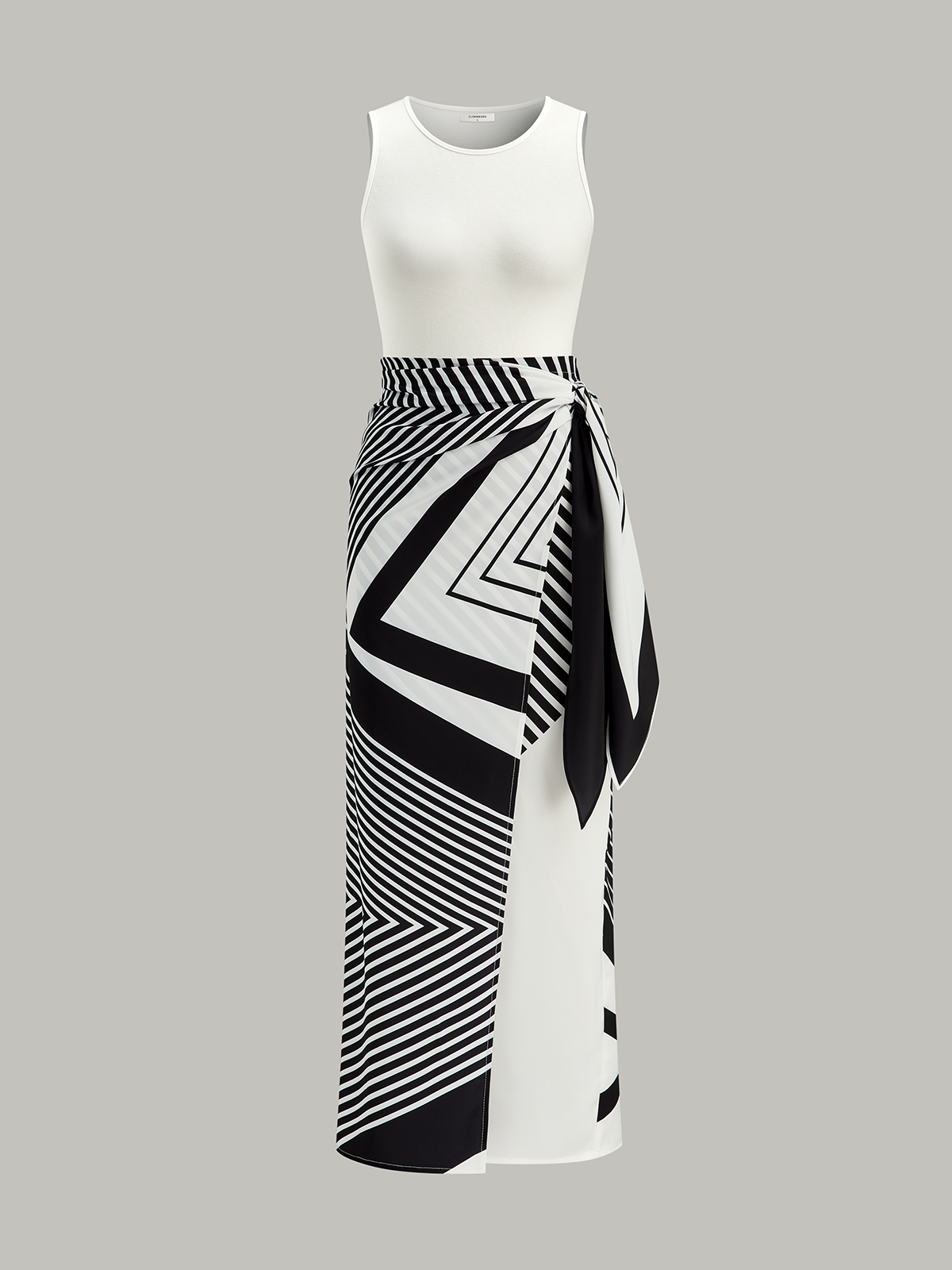 Ensemble débardeur et jupe portefeuille imprimée 