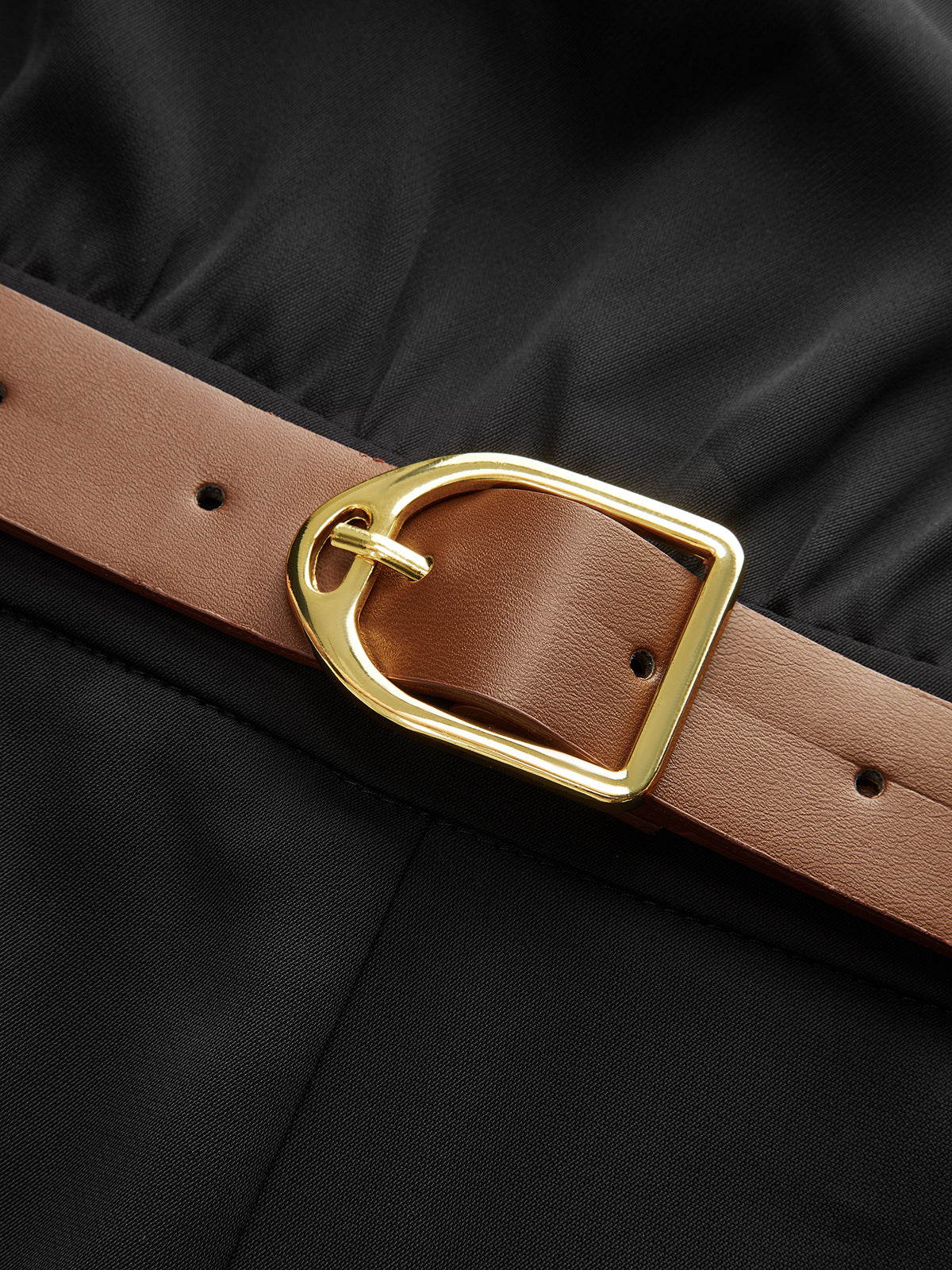 Belted Mock Neck Wide-Leg Jumpsuit