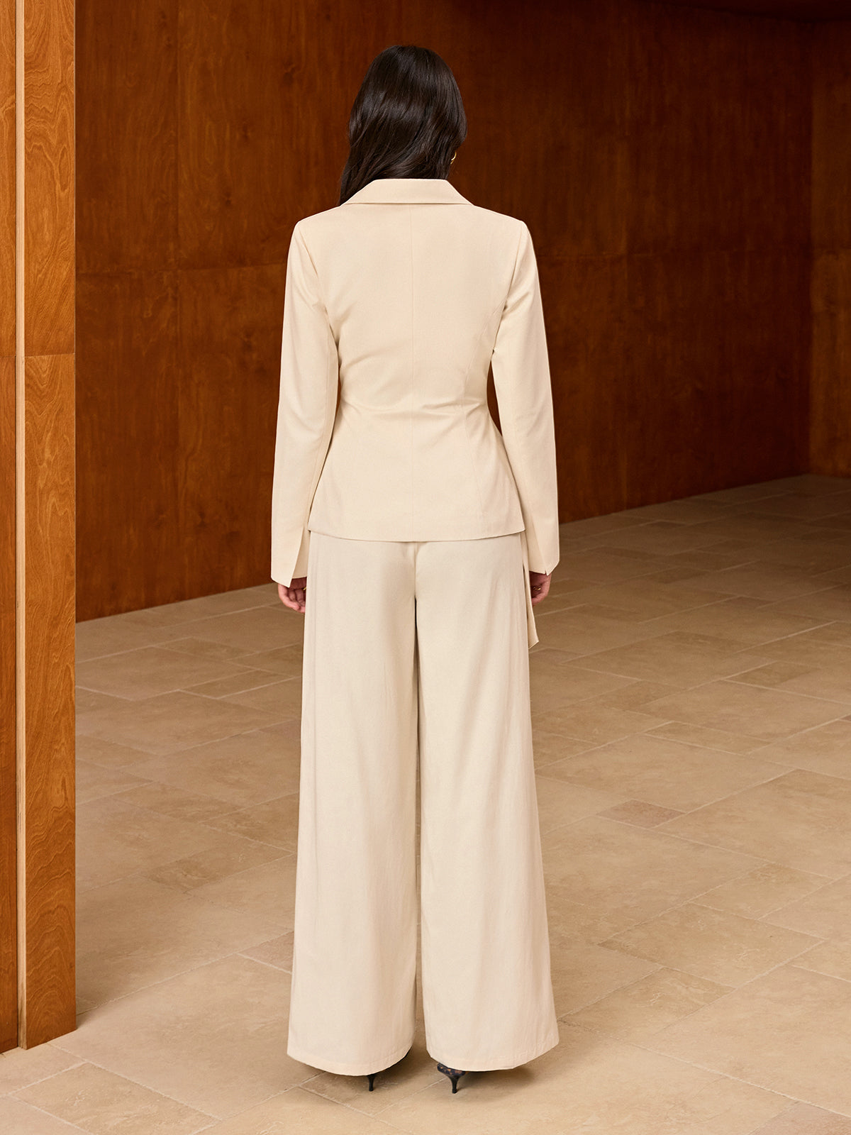 Pocket Wide-Leg Pants without Belt