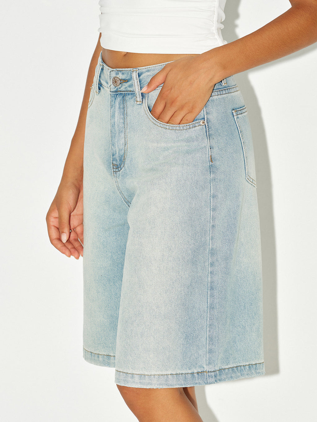 Denim Bermuda Shorts mit mittlerer Leibhöhe