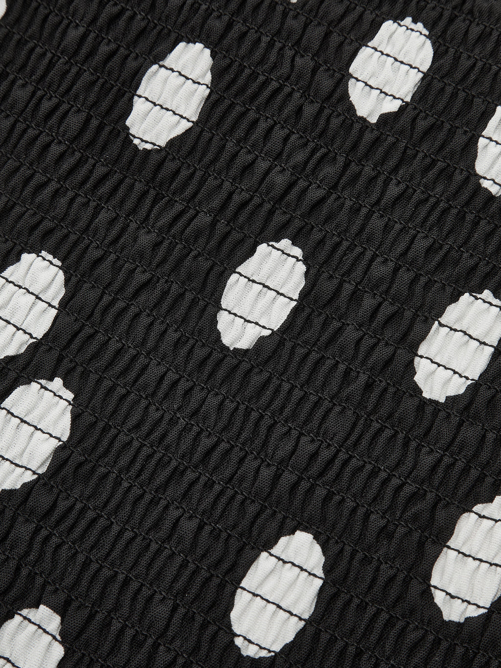 Trägerloses Polka-Dot Maxikleid mit Raffungen
