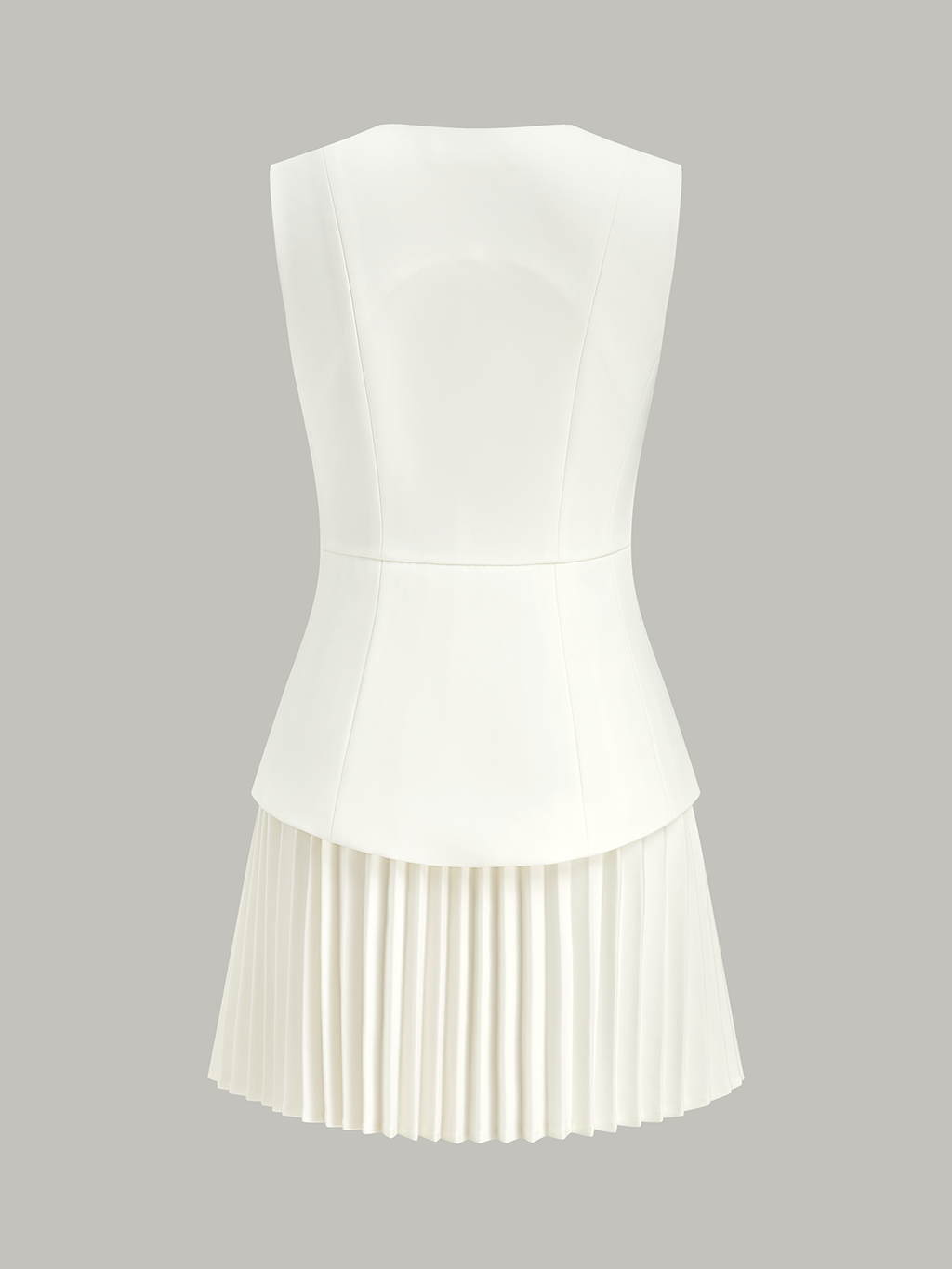 Ärmelloses Falten-Minikleid mit Metall-Detail