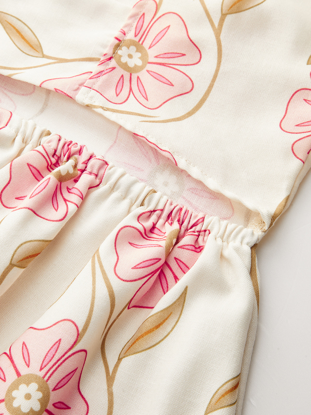 Robe longue dos nu à imprimé floral et col en V