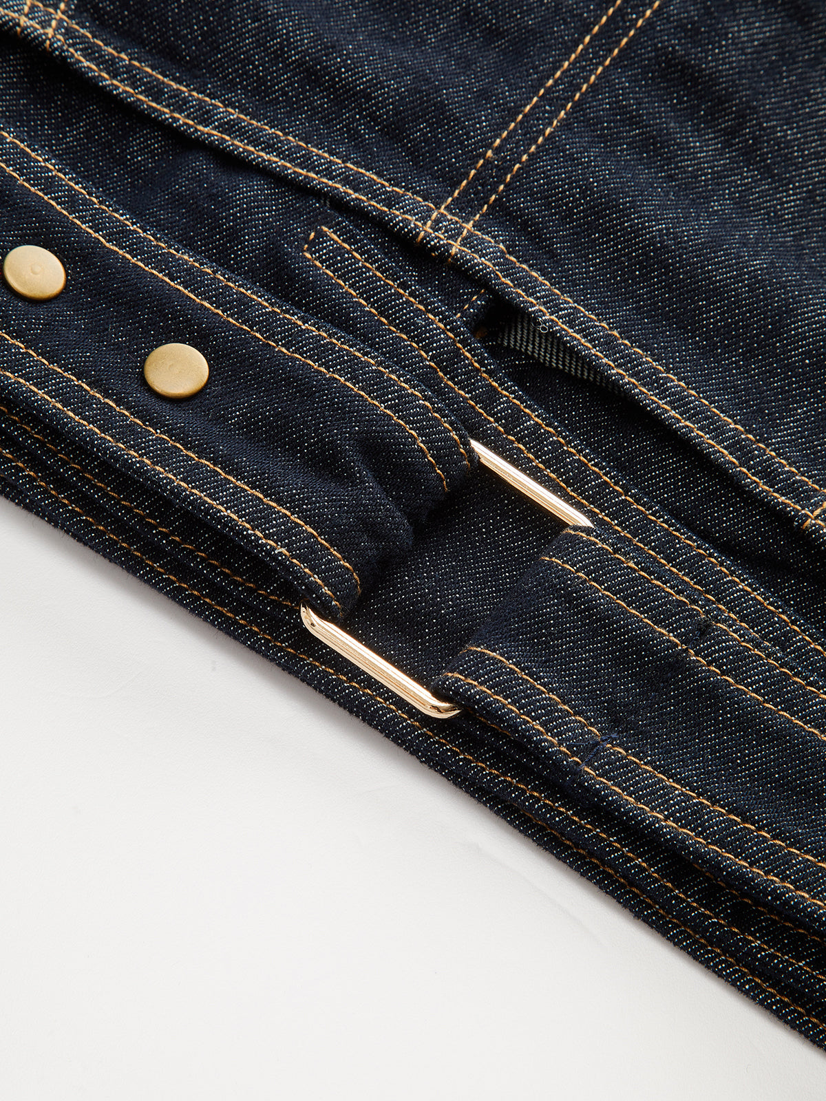 Short Sleeve Cropped Denim Top