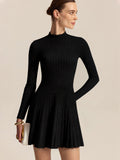 Pulloverkleid mit Stehkragen und ausgestelltem Rock