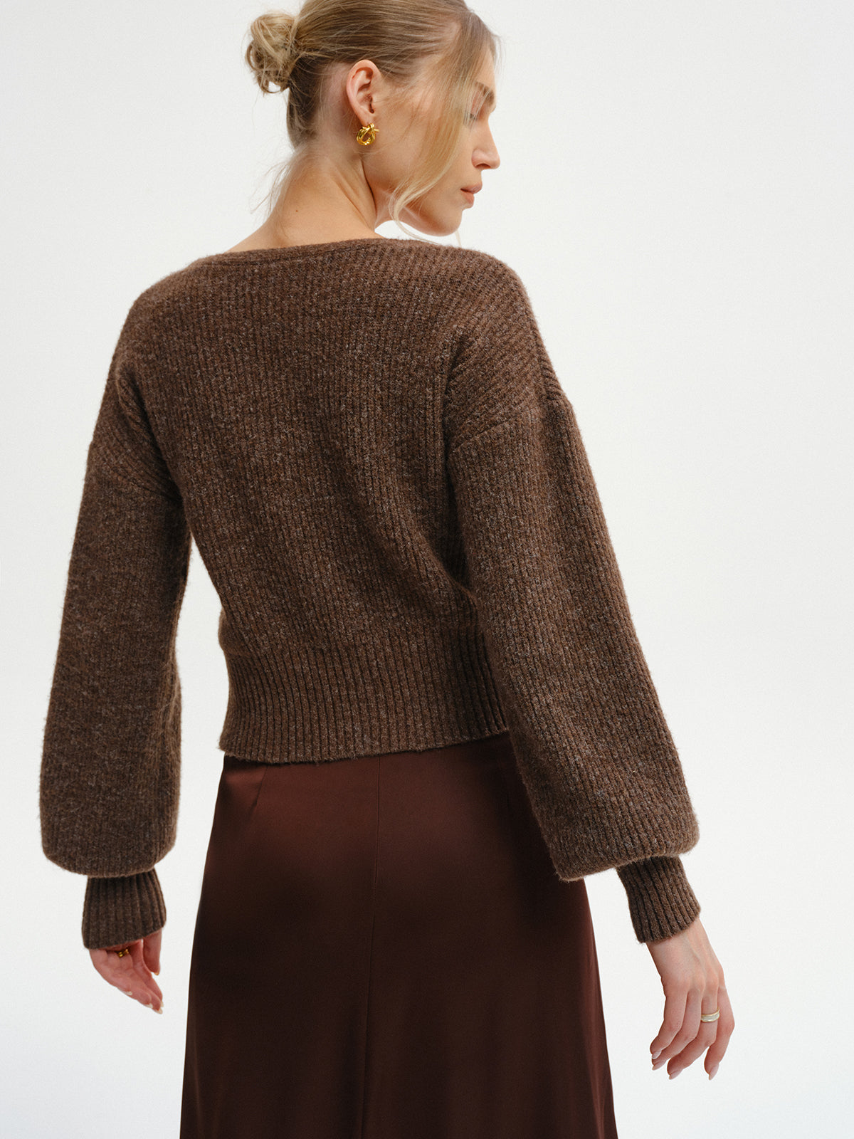 V-Ausschnitt-Pullover aus Wollmischung