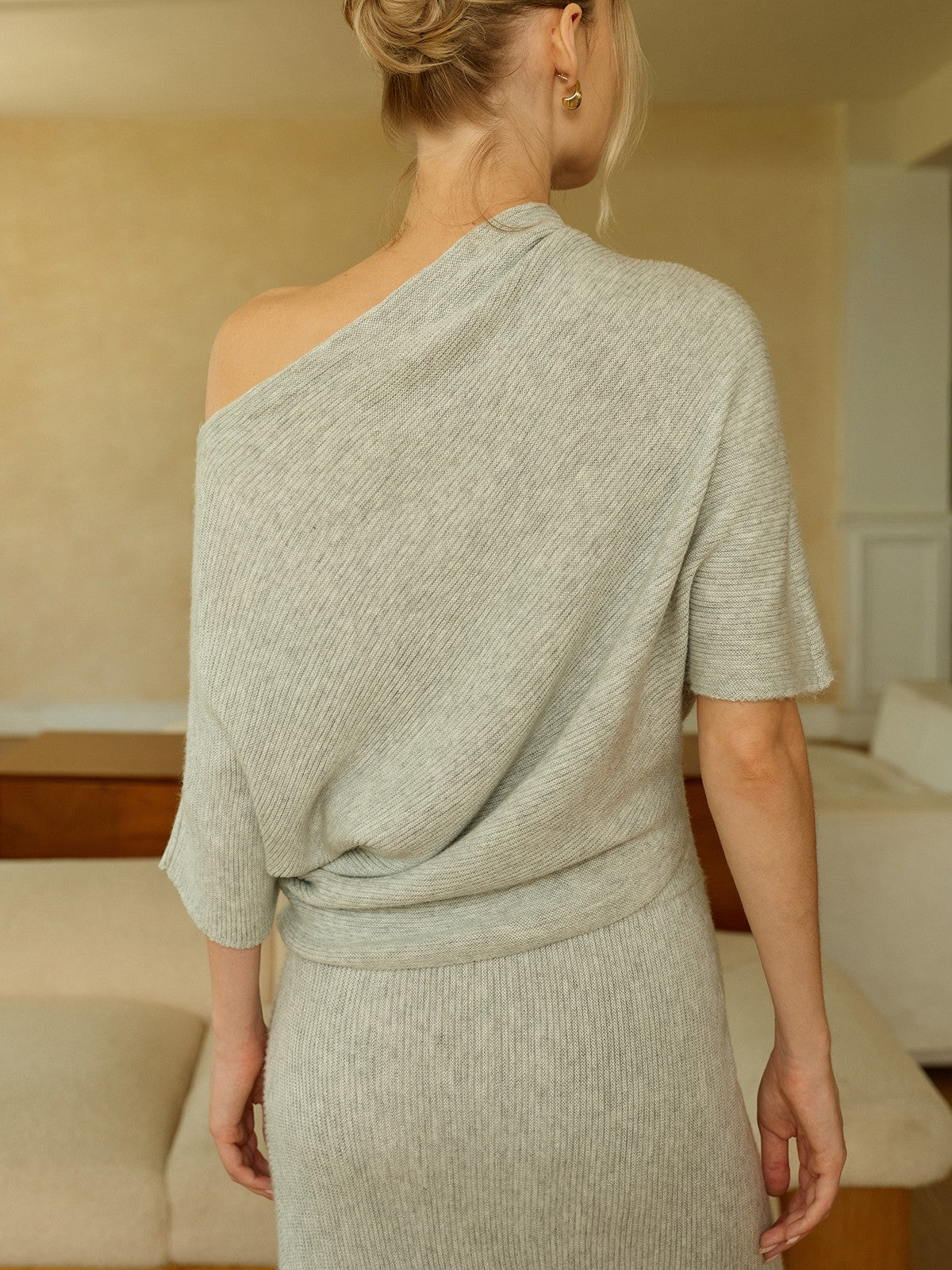 Wool-Blend Off-Shoulder Knit Top