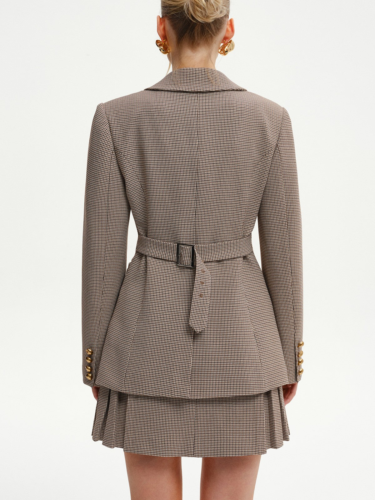 Houndstooth Metal Button Blazer