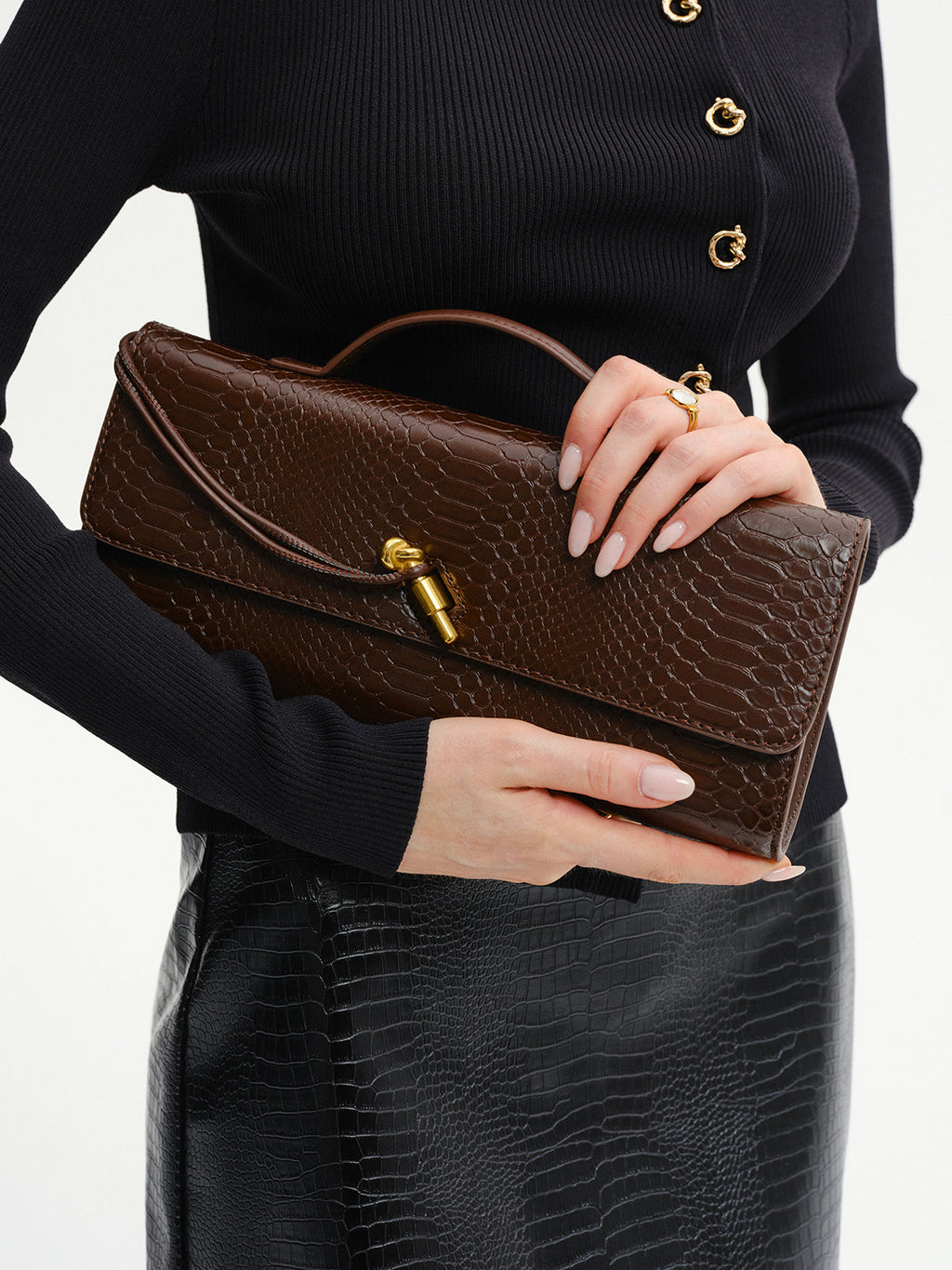Sac en cuir PU gaufré crocodile