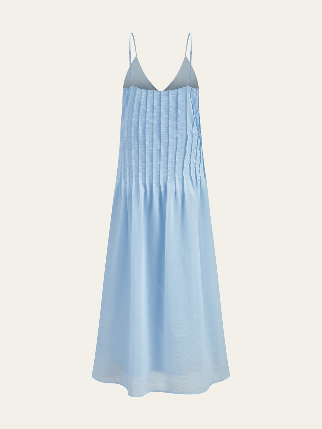 Plissiertes Maxikleid mit V-Ausschnitt