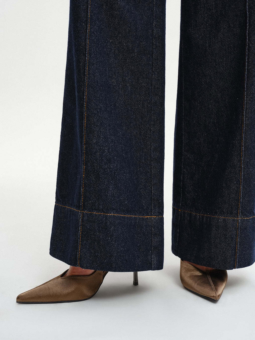 High-Waist Wide-Leg Jeans aus Denim