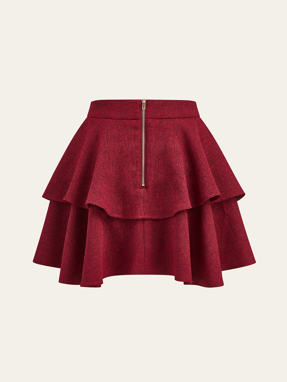 Stufenrock mit Rüschen und mittelhohem Bund 