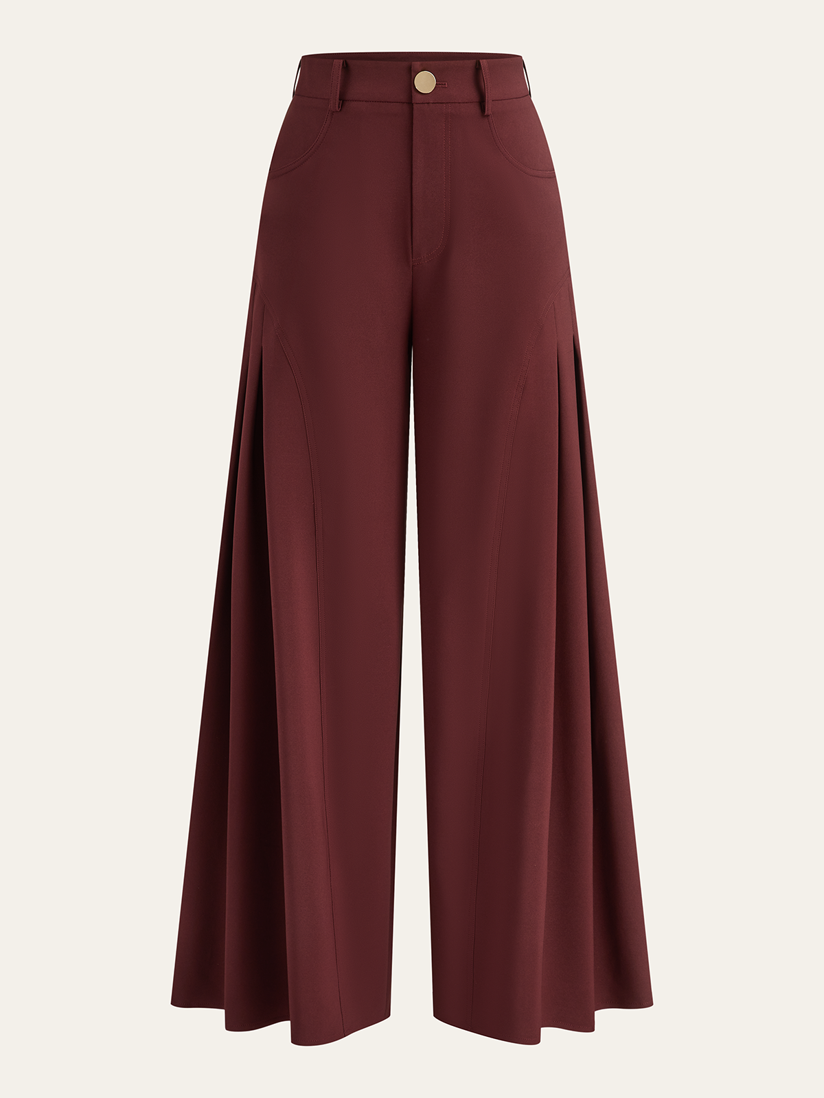 Wide-Leg Pleated Pants