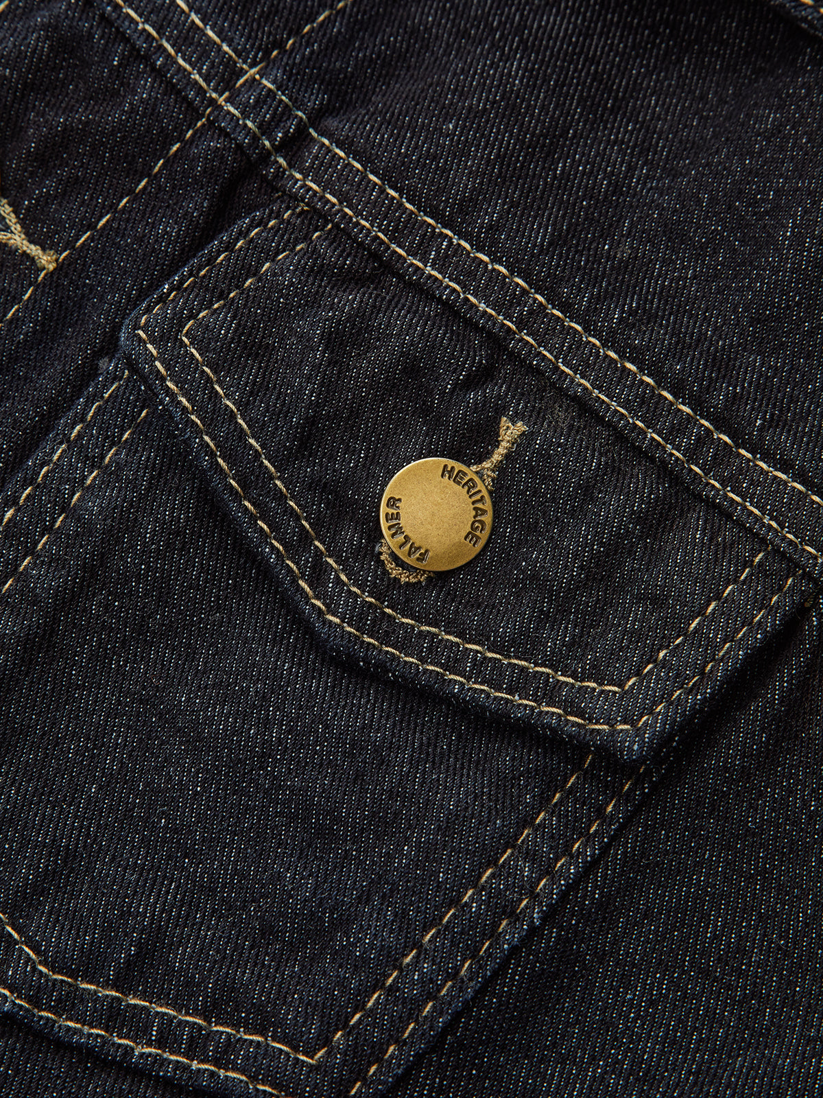 Metal Button Denim Fitted Jacket