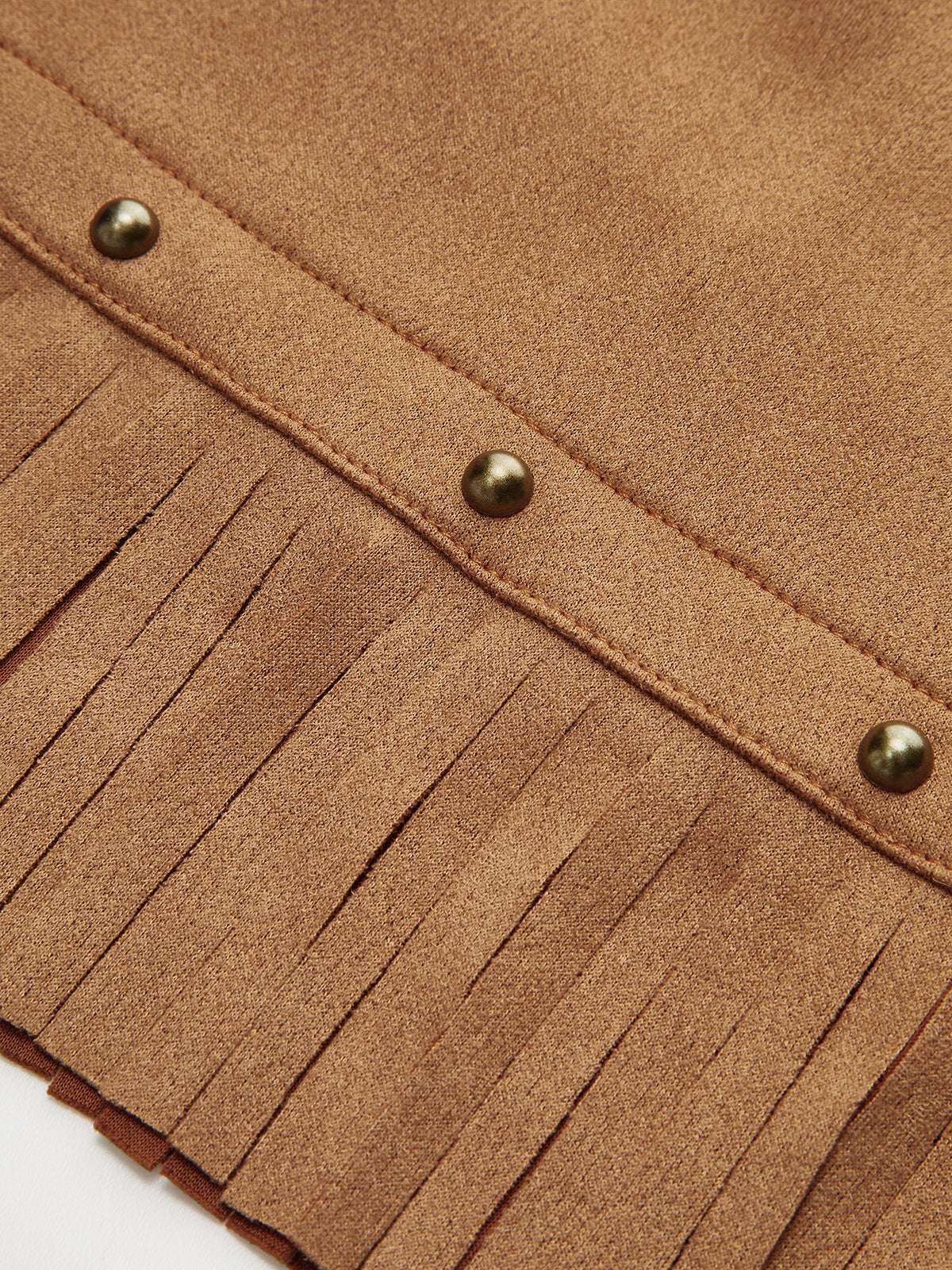 Minirock mit Fransen in Wildlederoptik 