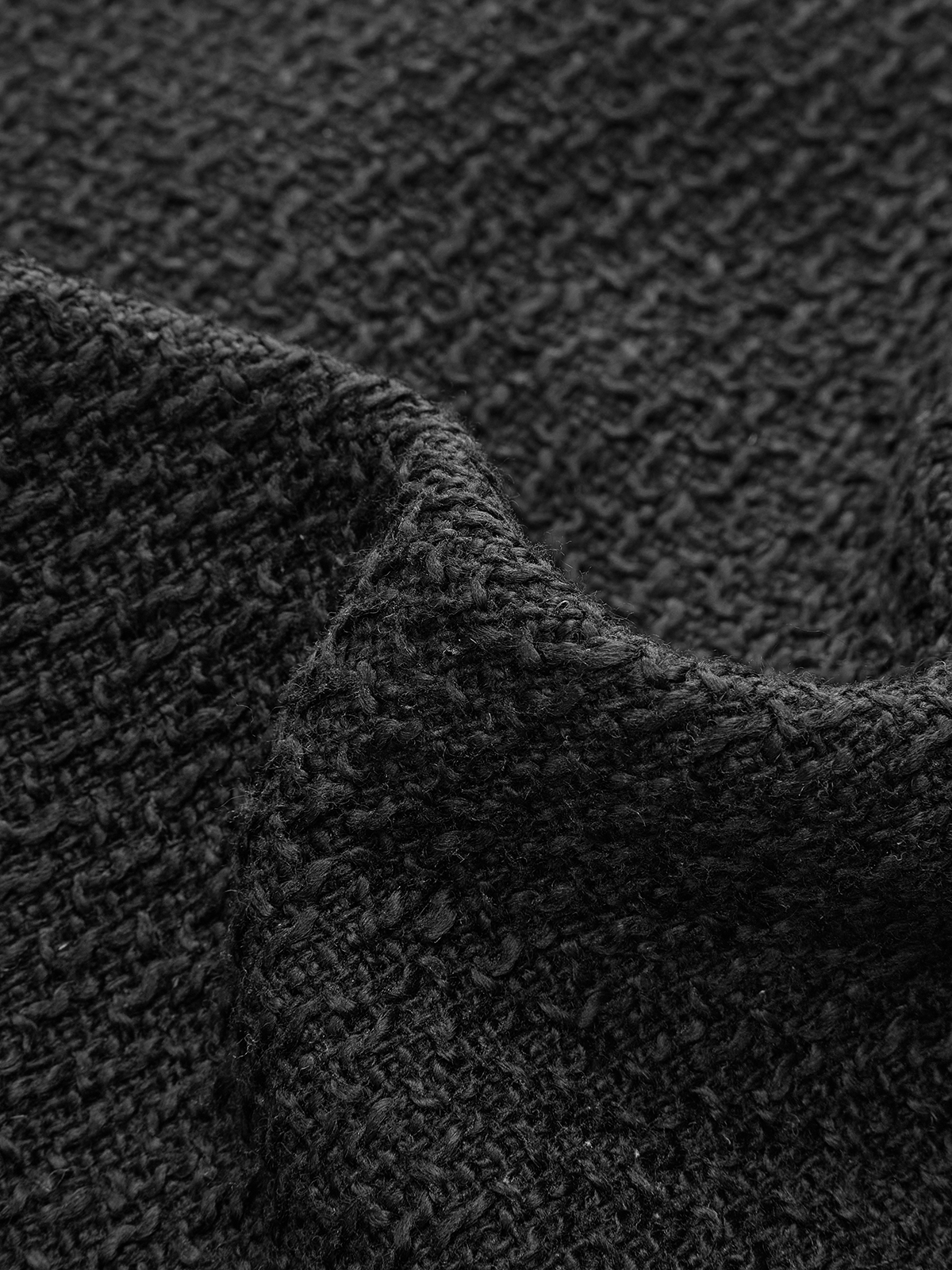 Contrast Trim Metal Button Tweed Blazer