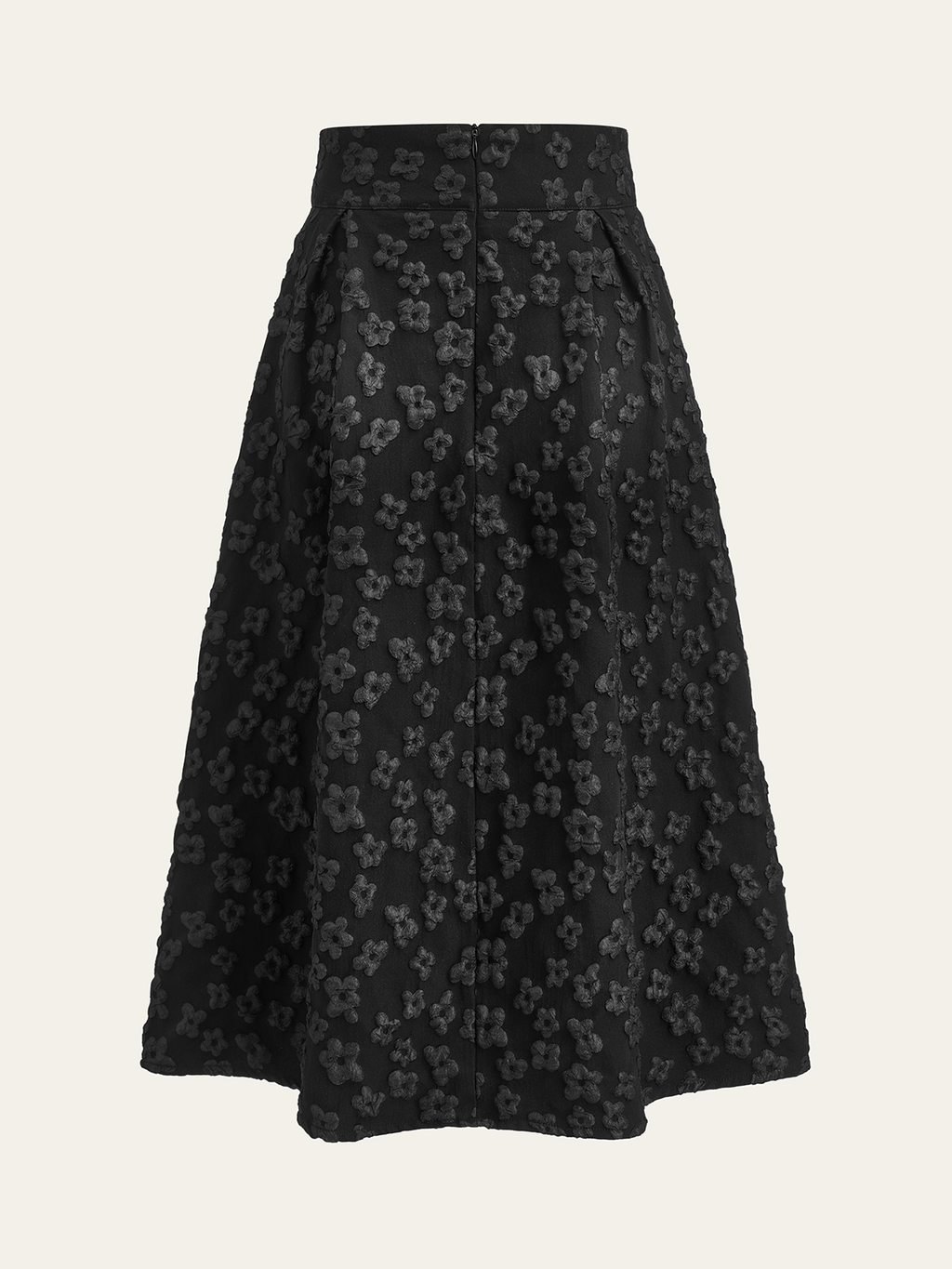Jupe taille haute texturée florale