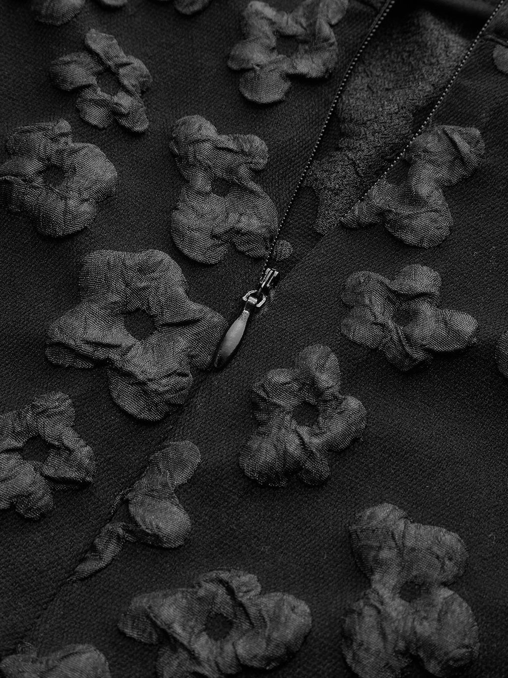 Jupe taille haute texturée florale