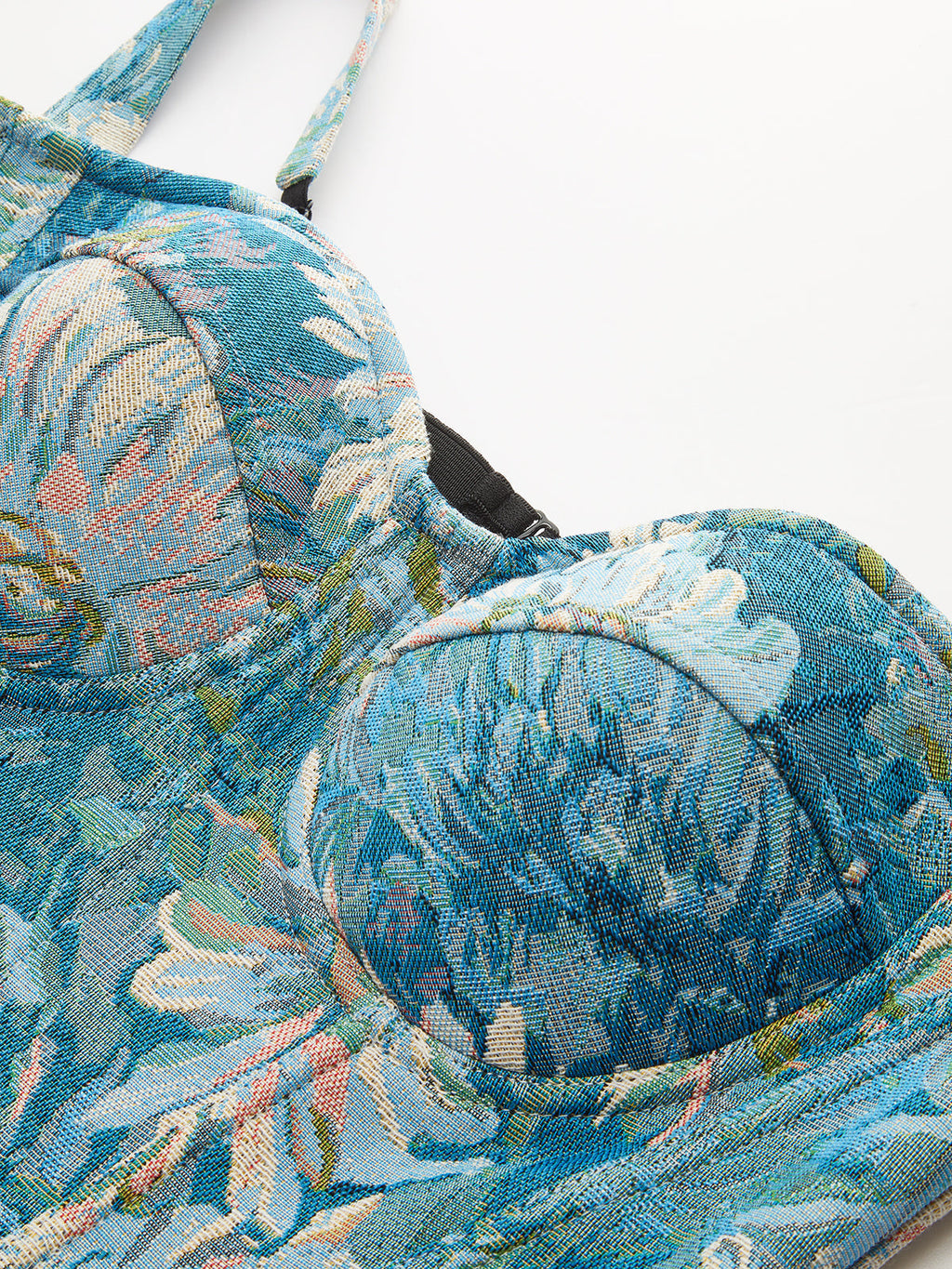 Florales Jacquard-Korsett-Oberteil