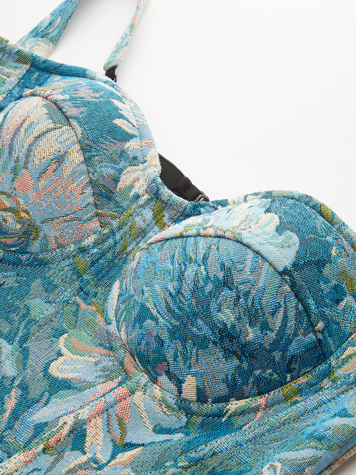 Floral Jacquard Corset Top