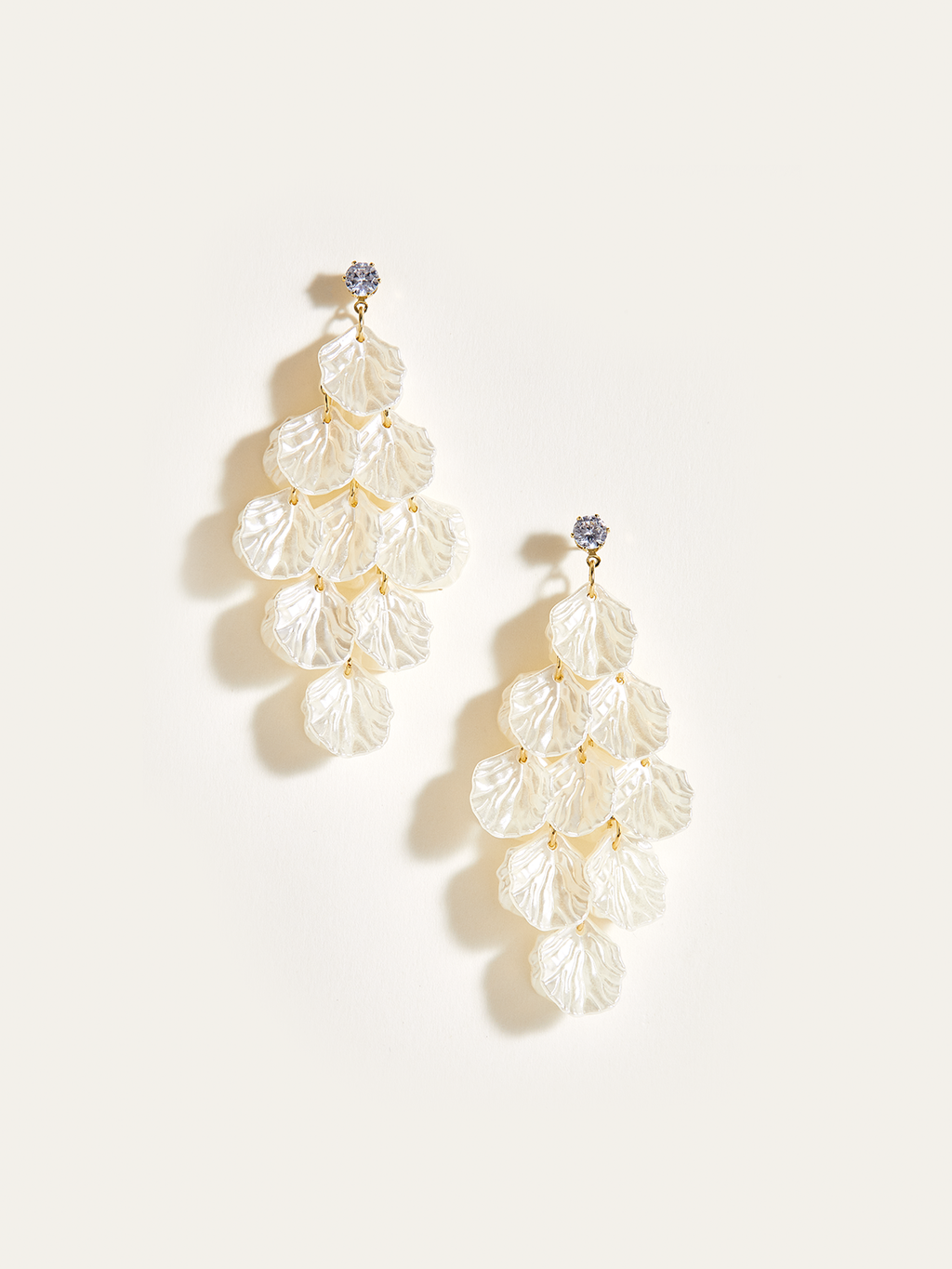Shell Petal Tassel Earrings