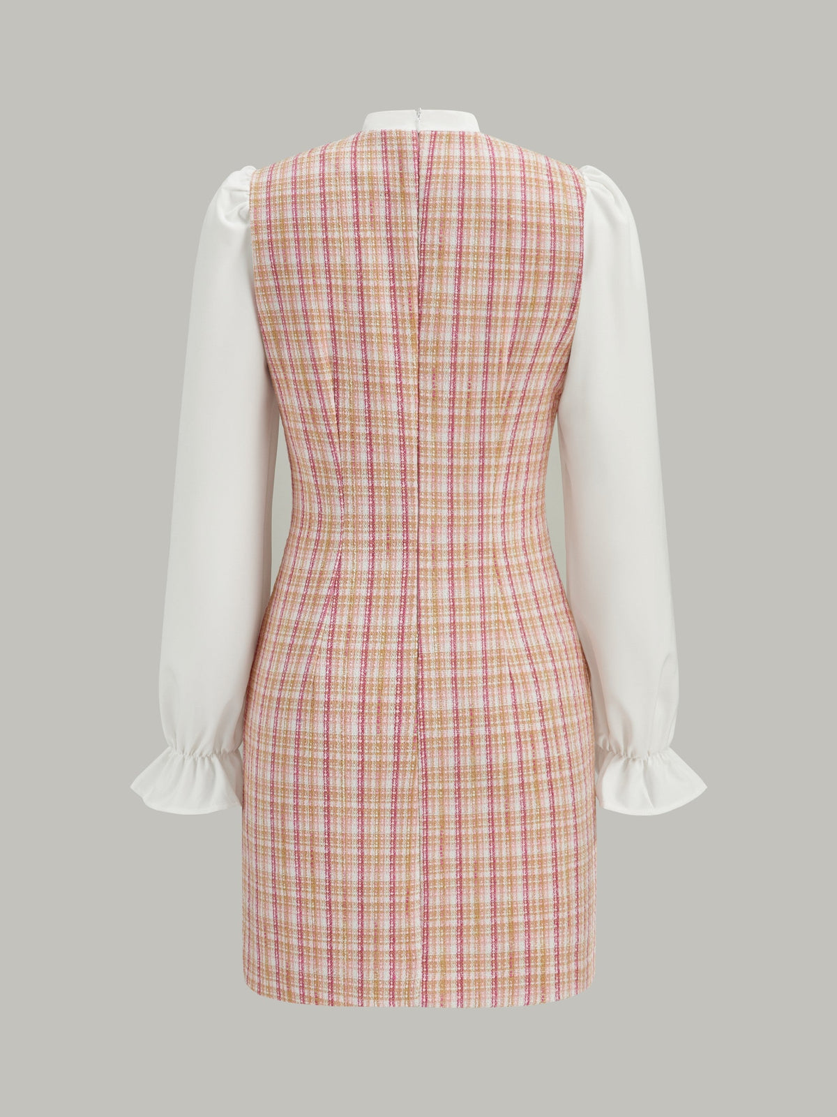 Mini-Tweedkleid mit Schleifenausschnitt