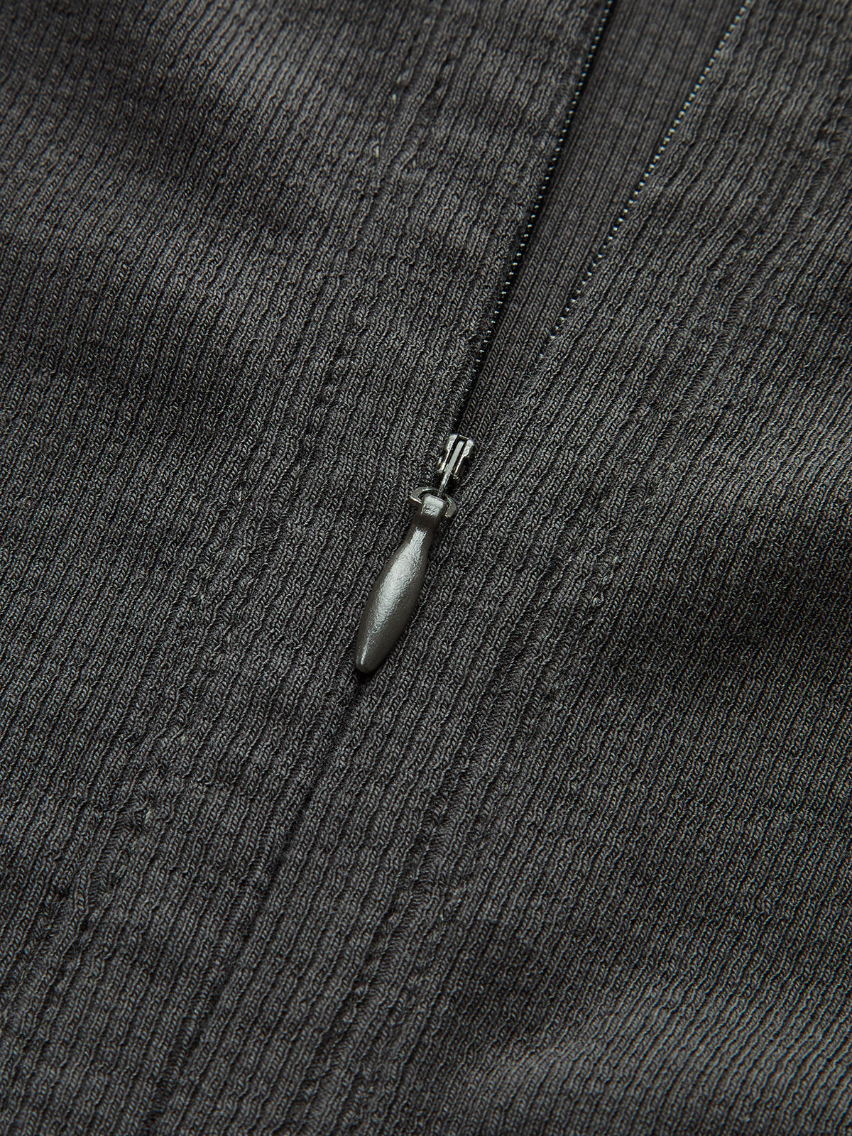 Haut sans manches à fermeture éclair côtelée en mélange de coton 