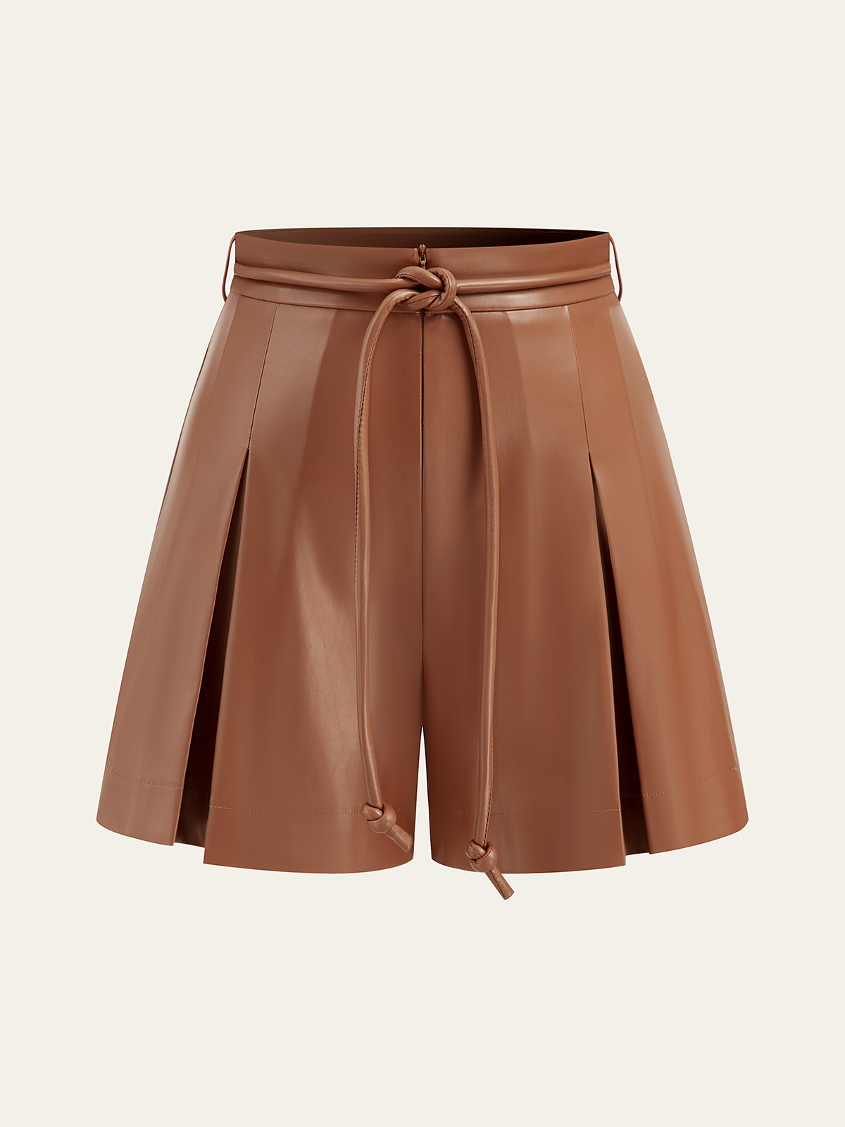 Falten-Shorts aus Kunstleder