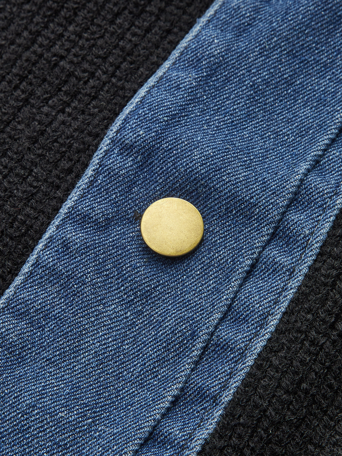 Denim Panel Knit Cardigan