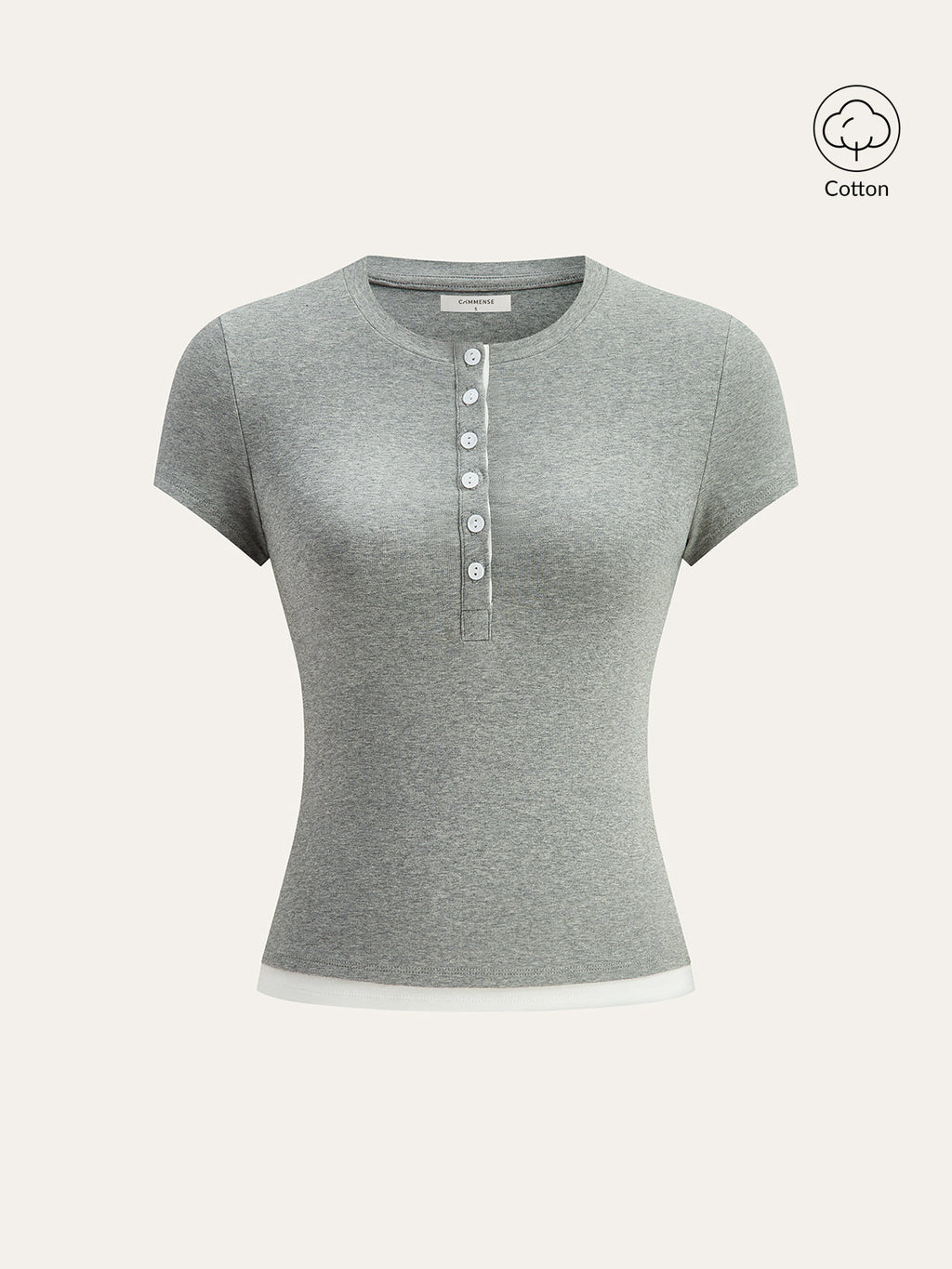 2 in 1 Layered Hem Short Sleeved T-Shirt