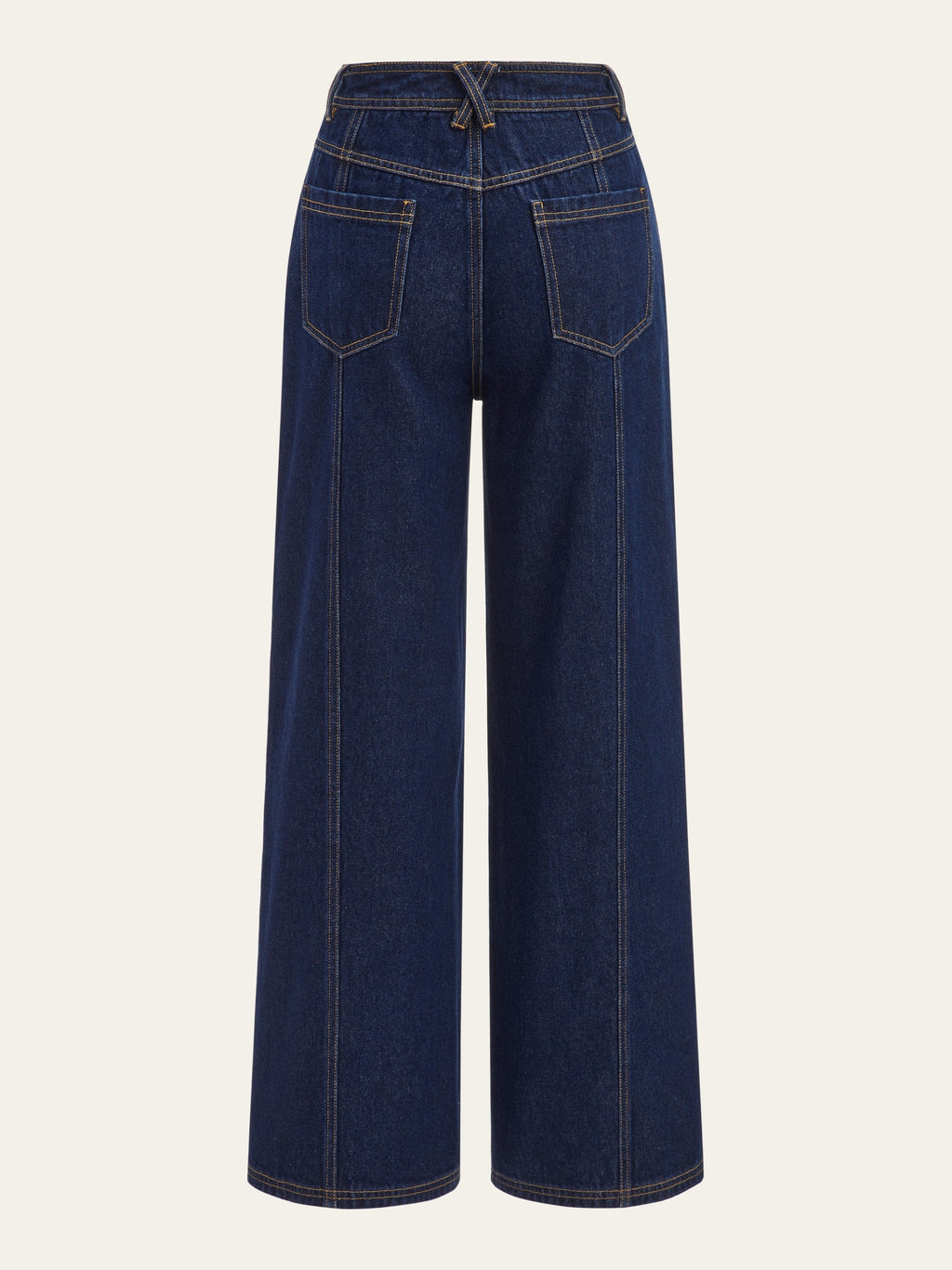 Jeans mit hoher Taille, weitem Bein und Knopfleiste