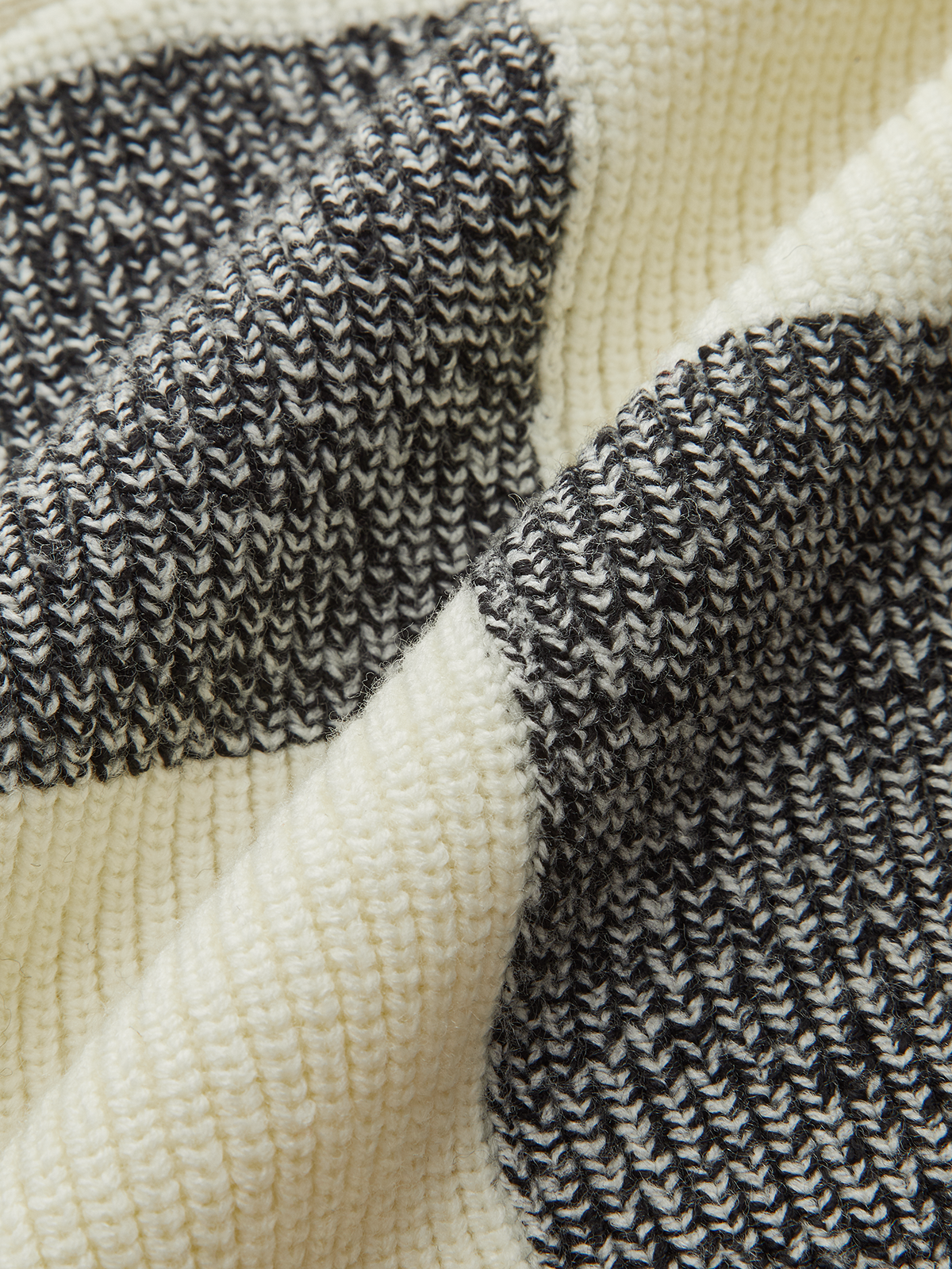 Checkered Wool Blend Polo Knit Top