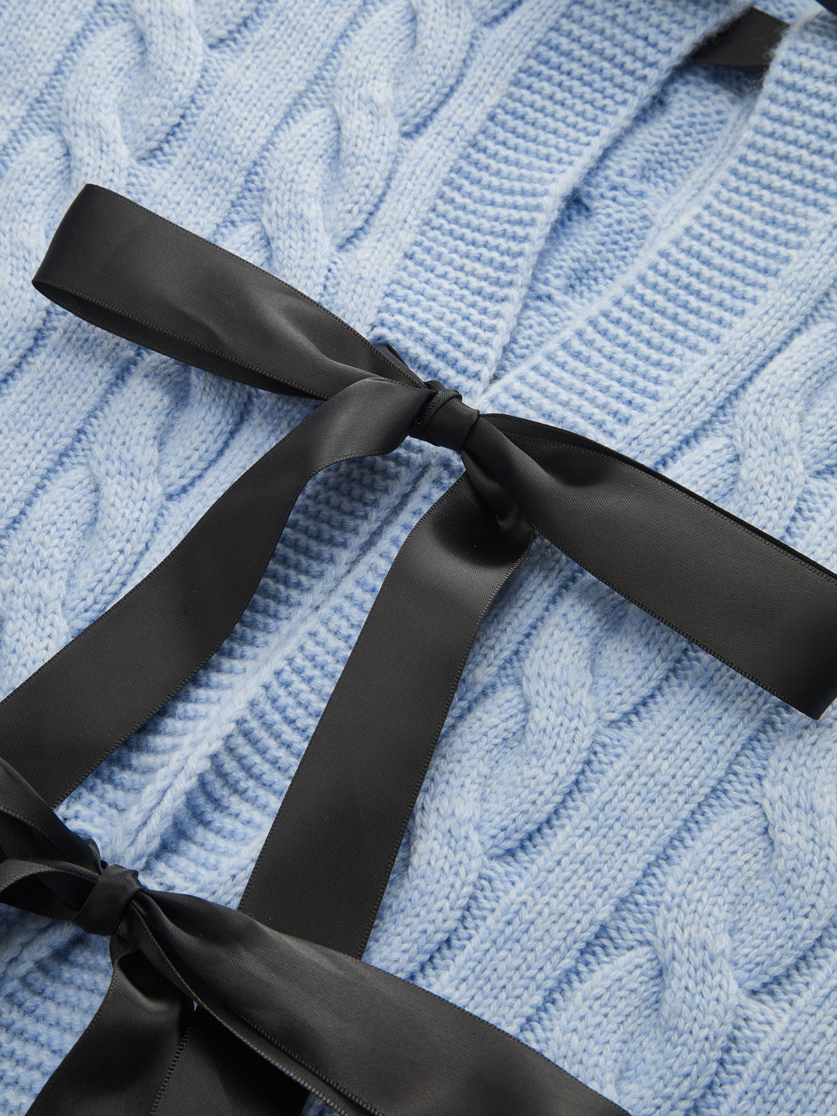 Cable Knit Tie Detail Sweater