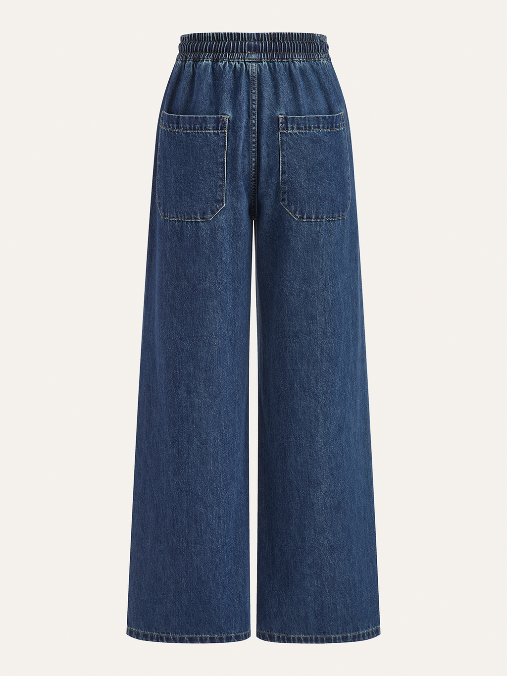 Jeanshose mit weitem Bein und Kordelzug in der Taille