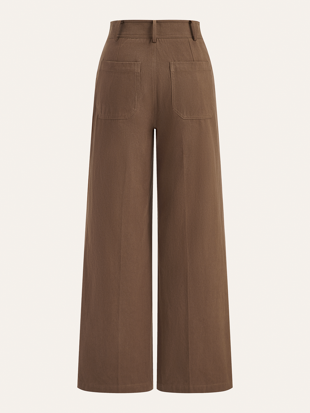 Pantalon large en coton taille mi-haute