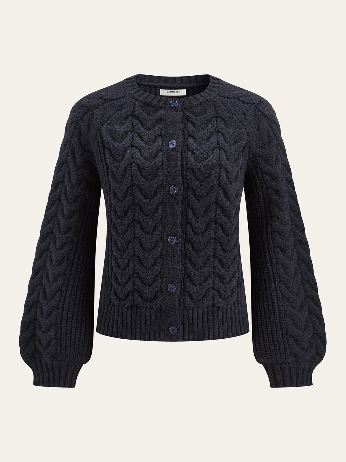 Cable Knit Balloon Sleeve Cardigan