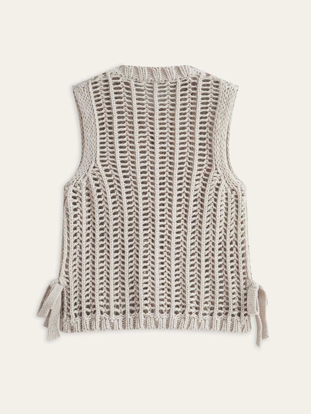 Metal Button Open-Knit Vest