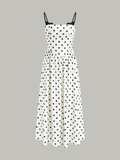 Spitzenbesetztes gepunktetes Camisole-Kleid